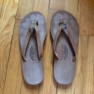 Rainbow Flip Flops (like new condition!) - Ladies Size S